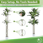 Artificial Dracaena Tree 5FT Fake Plant with White Small Planter Faux Silk Tall Floor Plant in Pot Artificial Tree for Home Office Living Room Decor Indoor