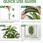 Artificial Dracaena Tree - 7FT Tall Fake Plants with White Tall Planter - Artificial Plants Indoor Floor Plant in Pot - Large Tropical Fake Yucca Potted Tree for Home Office Living Room Decor