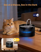 Cat Water Fountain for Cats Indoor: GIOTOHUN 108oz/3.2L Black Cat Drinking Founttain - Pet Fountains Contains 6 Filters + 3 Sponges