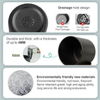 WSMKSZ 3 Pack 6/5/4 inch Cylindrical Flower Pots, Modern Small Round Plastic Plant Pots with Drainage Holes & Saucers, Clean and Refined Planter Pots for Outdoor, Indoor & Office Decor (Black Brown)