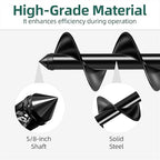 4Pcs Auger Drill Bit for Planting, 4 Common Sizes Heavy Duty Steel 3/8 Hex Drive Drill Auger for Post Holes Digger, Earth & Lawn Augering, Planting Bulbs & Trees