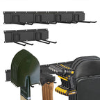 CBWLWJ 48'' Garage Tool Organizer Wall Mount - Heavy Duty 480 lbs Capacity Tool Rack with 6 Adjustable Straight Hooks, Wall Mounted Storage System for Garage, Shed, Workshop (Black)