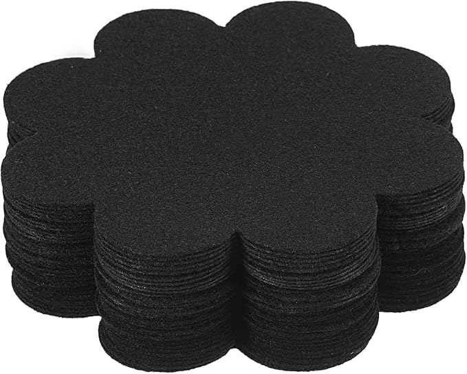 PATIKIL 5 Inch Plant Pot Hole Pad, 30 Pack Non-Woven Fabric Flower Shape Bonsai Bottom Soil Mat, Black
