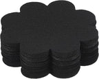 PATIKIL 5 Inch Plant Pot Hole Pad, 30 Pack Non-Woven Fabric Flower Shape Bonsai Bottom Soil Mat, Black