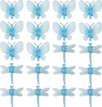 KVZVK 20pcs Dragonfly Plant Orchid Clips,Garden Transparent Plant Support Clip for Orchid Support Fixed Vine(Blue)