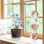 WSMKSZ 3 Inch Clear Nursery Pots, 30 Pack Highly Transparent Plastic Seedling Starter Planters with Drainage Holes and Trays for Flowers, Small Plant Pots for Indoor Plants