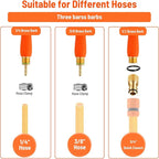 44 Inch Spray Wand, Brass 1/4" & 3/8" Barb Match Sprayer Wand Hoses, Adjustable Nozzle Stainless Steel Garden Hose Wand Sprayer Suitable for 3/4" Hose Quick Connectors