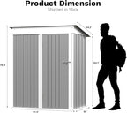 Greesum Outdoor Storage Shed 5 x 3 ft. Utility Tool Shed Metal Storage Garden Shed with Door & Lock for Patio Storage, Gray