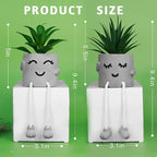 Zerzsy Faux Succulents in Cement Pots with Hanging Leg, Potted Mini Fake Plants for Desk Decor, Kitchen Shelf Decor, Office Decoration for Women, Bathroom Shelf Plants Decoration - Set of 2