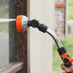 VEVOR Irrigation Stick, 15-Inch Robust Yard Hose Stick with 8 Spraying Modes & 180° Pivoting Head, Extended Hose Spray Apparatus with Thumb Operated On/Off