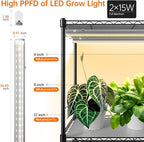 Bstrip Plant Shelf with Grow Light, Tall Grow Light Shelf, Plant Stand with 6 Pack 90W Full Spectrum Plant Lights for Indoor Plants, Seed Starting, Seed Tray, 35.4" Lx13.8 Wx70.8 H