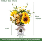 CEWOR Fake Flowers in Vase, Artificial Flowers with Vase Faux Silk Floral Arrangement Table Centerpieces Decor for Home Office Dining Farmhouse Coffee Table Living Room Bathroom Plant Decor(Yellow)