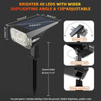 LEREKAM Solar Spot Lights Outdoor Color Changing, IP65 Garden Lights Solar Powered Waterproof with 9 Light Modes, Colored Landscape Lighting Auto On/Off, for Garden Pool Area Pond Yard, 10 Pack