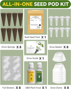 Lyko Basil Seed Pod Kit for AeroGarden, iDoo, Ahopegarden, GARDENCUBE, 7 Pods with Genovese Basil, Mint, Marigold, Borage, Dandelion, Liquorice, Hydroponics Growing System Kits for Indoor Garden