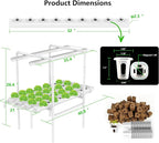 NFT Hydroponic Growing System Kit - Full-Spectrum Grow Lights ＆ Timer | 36 Plant Sites | Food-Grade PVC-U Pipes | Auto Water Pump & Timer | Indoor Gardening for Leafy Greens, Lettuce & Herbs