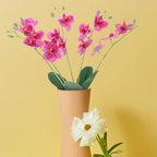 LALAFINA Artificial Phalaenopsis Orchid Stems Purple Silk Faux Flowers Bouquet for Indoor Home Decor Living Room Office Event Decoration