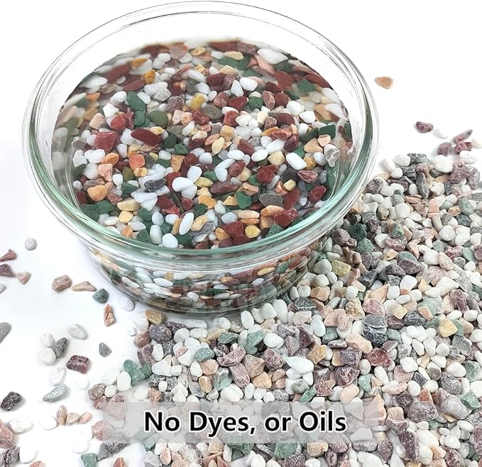 YISZM 5LB Succulent and Cactus Gravel Pebbles, 1/5 Inch Natural Decorative Polished Stones, River Rocks for Vases Gardening Indoor and Outdoor Decorative Rocks, Colorful