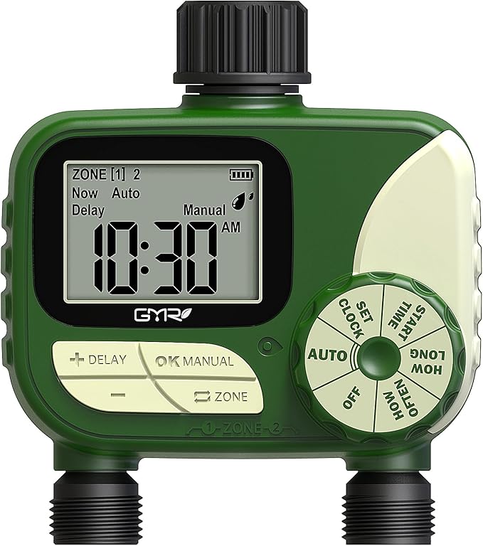 GMR Hose Timer for Watering, Water Timer, Irrigation Controller for Garden Hose Faucet, Programmable Automatic Watering System/Manual/Rain Delay, IP54 Waterproof