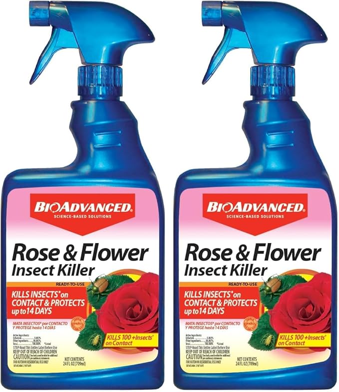 BioAdvanced Rose and Flower Insect Killer, Ready-to-Use, 24 oz, Plant Bug Spray (Pack of 2)
