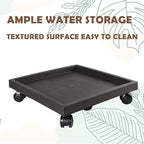 19.7 Inch Square Rolling Plant Caddy Saucer with Wheels, Heavy Duty Wheeled Planter Stand for Potted Plant, Coaster Roller Base Tray with Casters, Flower Pot Dolly Holder for Indoor Outdoor
