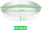 2 Pack of 10 inch Plant Saucer Gray, Heavy Duty Plastic Plant Saucer 10 inch Round, Durable Plant Tray for Pots, Plant Saucers for Indoors, Plant Trays for Planter 9"/10" (10", White)