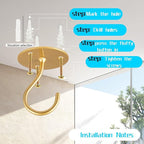 Ceiling Hooks for Hanging Plants-Metal Heavy Duty Wall Mounted Hangers for Hanging Bird Feeders, Planters, Wind Chimes, Include Professional Drywall Anchors (5 Pack) (Bright Gold)