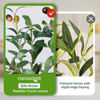 Olive Trees Artificial Indoor, 6FT Tall Faux Olive Tree with Moss and Planter, Artificial Plants Indoor with Natural Wood Trunk and Lifelike Fruits, Fake Tree for Home Office Living Room Decor