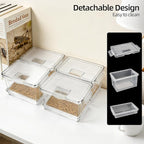 4 Pcs Mealworm Breeding Kit - to Breed Live Mealworms, Clear Mealworm Farm Containers for Live Mealworms, Reptiles, Lizards, Frogs,Tortoises (5.3"x3.5"x4")