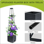 MQFORU Raised Garden Bed, 57" Tomato Planter with Trellis, Tomato Cages for Climbing Vegetables Plant, Self Watering Tomato Support Box for Garden Pots, Use for Patios Greenhouse Indoor Outdoor（1Pc）