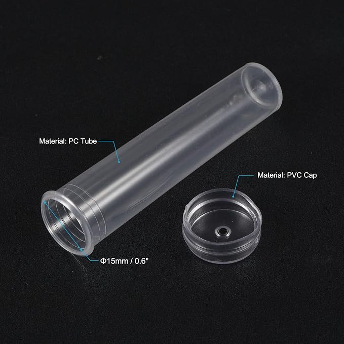 MECCANIXITY 25 Pcs Floral Water Tubes with Caps 2.8" Plastic Flower Vials for Fresh Plants, Flower Arrangements, Milkweed Cutting (Clear)