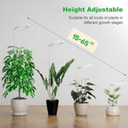 10" Grow Lights for Indoor Plants Full Spectrum, 160 LEDs Large Plant Light for Indoor Plants, Height Adjustable 11"-65" Growing Lamp with Auto On/Off Timer 3/9/12H, 9 Dimmable Brightness,White