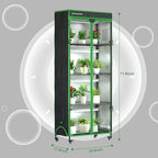 Indoor Greenhouse with Grow Light, 35.8" W x 17.8" D x 71.8" H, 5-Tier Plant Shelf with 3-Color T8 Growth Lights, Plant Stand with Smart Timing Plug and thermohygrometer