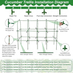 67 x 50 Cucumber Trellis for Raised Bed, U-Shape Metal Large Garden Trellis for Climbing Plants Outdoors with Netting, Garden Tools, Cucumber Arch Trellis for Vegetable Fruit Flower Plant Support