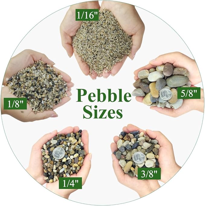 YISZM 10lbs Aquarium Gravel, 1/16"(0.6-1.2mm) Natural River Rocks Succulent Cactus Pea Gravel for Plants, Fish Tank, Decorative Pebbles for Gardening, Flower Pots, Vase Fillers, Landscaping