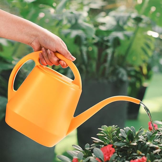 Fasmov Watering Can, 1/2 Gallon Plastic Watering Cans with Comfortable Handle, Small Garden Watering Cans Long Spout for Indoor Outdoor Watering Plants, Yellow