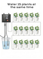 Solar Drip Irrigation System with USB Charging, 49FT Indoor Outdoor Plant Watering Devices for 15 Potted Plants, Automatic Watering System IP44 Waterproof 2200mAh for Garden Farm Greenhouse(Black)