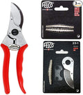 FELCO 2 Classic Bypass Pruner with Replacement Springs and 2/3-1 Blade Repair Kit (Bundle, 3 Items)