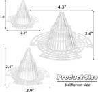 Covzoe 60 Pack Flower Pot Hole Mesh Pad, Plastic Cone Planter Bottom Filtering Grid Mat, DIY Reusable Plant Drain Screens Gasket Drainage Netting for Bonsai Gardening Prevent Soil Loss, 3 Size