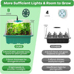 Seed Starter Trays with Grow Lights and Heat Mat, 72 Cells Seed Starter Kit with Lights, 3 Lighting Mode, 4 Timing Set, Germination Kit for Seed Starting Trays with High Humidity Control Domes