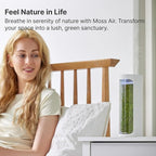 Moss Air – Living Moss Terrarium Humidifier | Soothing Mist Fountain & Ambient Light | Zen Desk Decor, Aesthetic Room Decor | Portable & Whisper-Quiet