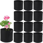 12Pcs Lily Plant Pots for Pond, Aquatic Pond Planter for Pond Durable Breathe Reusable Fabric Plant Bags for Aquatic Plants, Potato, Carrot, Onion, Flower (3 Gallon)