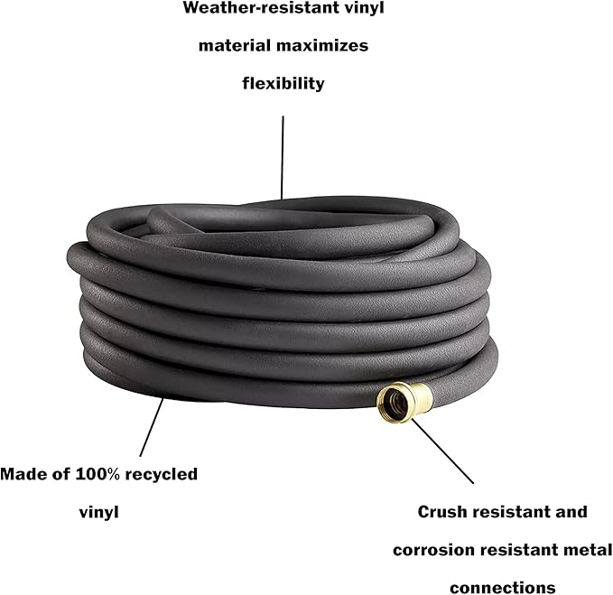Gilmour 5/8" x 50' Round Weeper Soaker Hose for Garden Beds, Drip Irrigation Outdoor Hose, Flexible Garden Hose for Vegetable Gardens, Flower Beds, Lawns, and Orchards