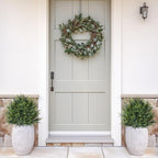 2 Pack Artificial Urn Filler, Artificial Cypress Topiary Shrubs, UV-Resistant Evergreen Plants, Indoor/Outdoor Decoration, Suitable for porches, courtyards, Gardens, and Flower beds