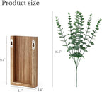Dahey 2 Pack Wood Wall Planter Vase with Artificial Eucalyptus Farmhouse Wall Hanging Decor Pocket Planter for Indoor Fake Plants Greenery Flowers, livingroom Bedroom Kitchen Home Office Decoration