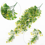 PASYOU Artificial Hanging Ivy, Vine Plastic Plants Grass Leaves Foliage Vines, UV Resistant Greenery Fake Flowers for Home Indoor Outdoor Garden Door Wall Wedding Party DIY Decoration - Yellow 4 Pack