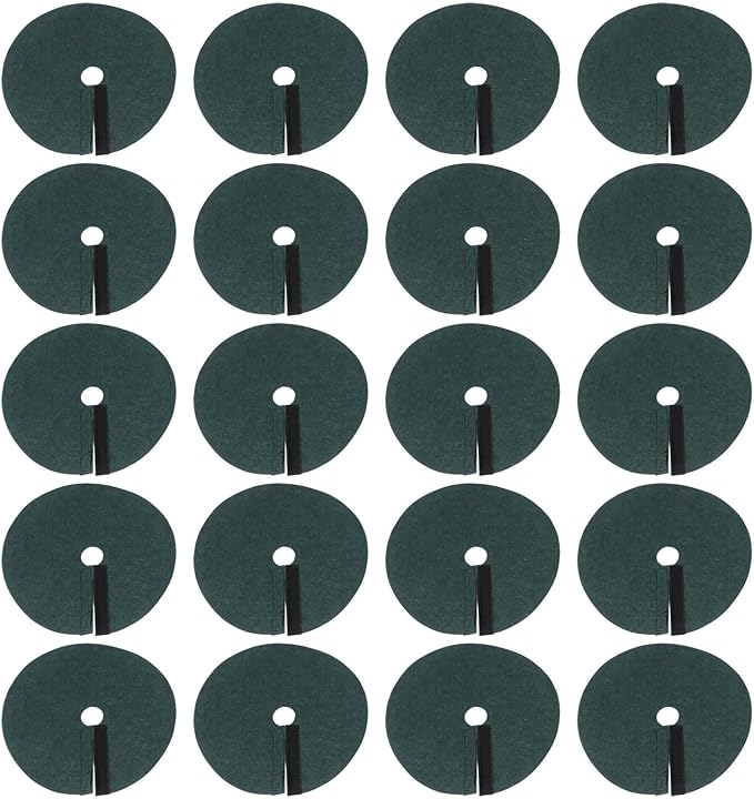 20 Pack Green Tree Guard Rings Non Woven Fabric Barrier Mats Breathable Root Protector Grass Control Discs for Garden Tree Collars for moisture(32cm)
