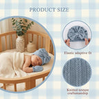 Newborn Baby Girl Hats Mittens Set Cotton Hospital Bow Hat Beanies Caps Gloves for New Born Girls 0-6 Months