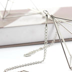 Geometric Silver Iron Air Plant Hangers and Stands Set - 2 Hanging with Chains + 4 Tabletop Holders for Tillandsia, Succulents, Modern Home Decor, Wall or Desk Display