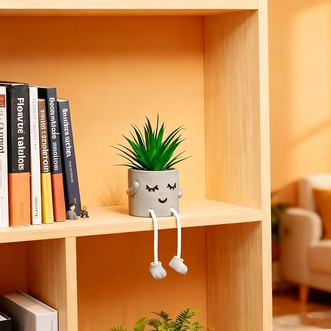 Small Artificial Succulent Plant in Pot 1PC - Lifelike Fake Succulent for Indoor Home Decor,Real Touch Mini Potted Plant for Bathroom Kitchen Window Sill,Office Desk,Shelf Decor Accessories