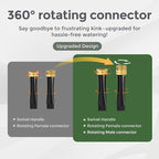 Giraffe Tools Garden Hose 25FT Lightweight Lay Flat Water Hose Kink Free Flexible Hose with 9 Spray Function Nozzle, Black